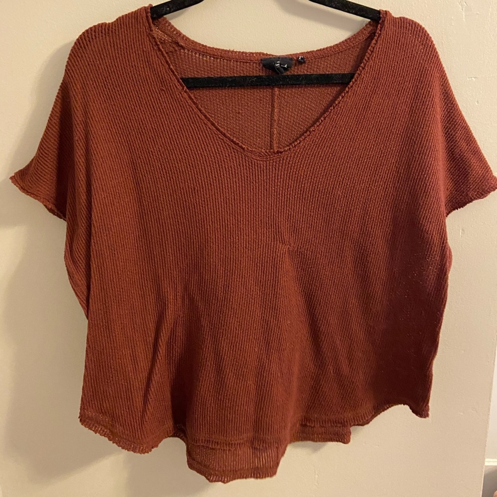 out from under rust short sleeve sweater top